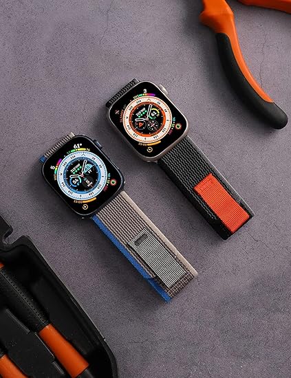 Apple Watch -ranneke 1/2/3/4/5/6/7/8/9/10/SE 42/44/45 musta-harmaa