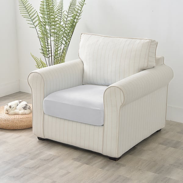 Sohvan istuinpäällinen, samettia, vaaleanharmaa 100-125cm