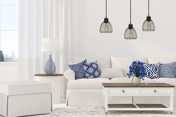 Hämähäkkiriippuvalaisin moderni LOFT mustavalkoinen