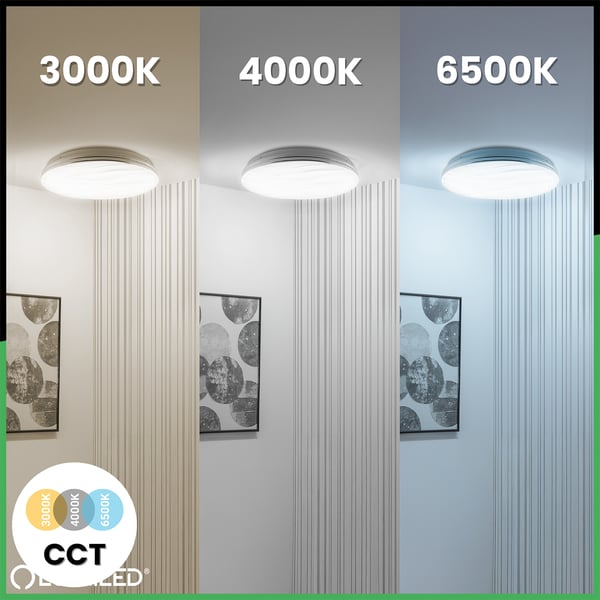 LED loftslampe overflademonteret VIRTUS2 72W IP44 CCT hvid rund 50cm + LUMILED fjernbetjening