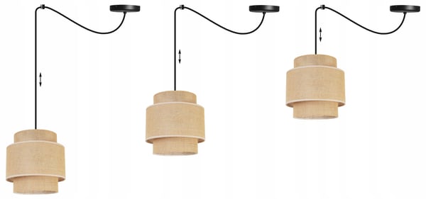 Hængende lampe, loftslysekrone, lampeskærm, boho juta