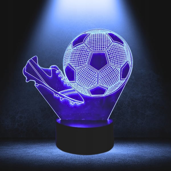 Nattlampa skrivbordslampa för barn fotbollsskor upplyst 3D med fjärrkontroll