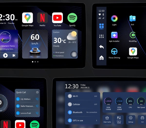 Trådløs Adapter Ottocast P3 8G/128G Carplay/Android Auto SIM-kort