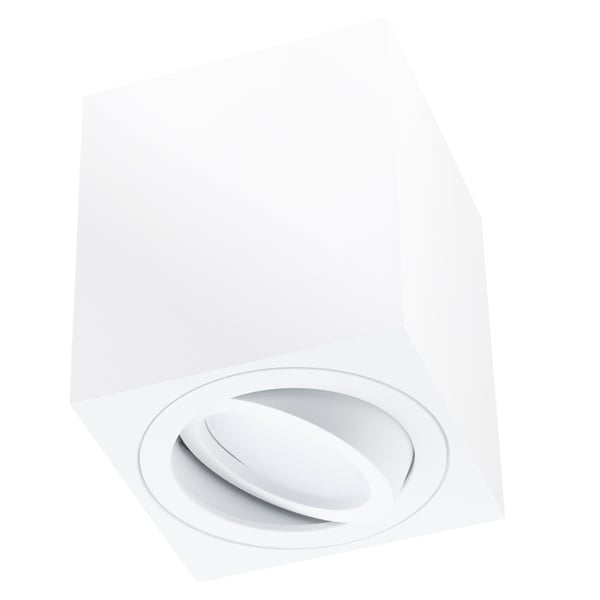 Pinta-asennettava halogeenilamppu, siirrettävä, GU10, neliönmuotoinen, valkoinen, 84 mm, AMAT-M LUMILED