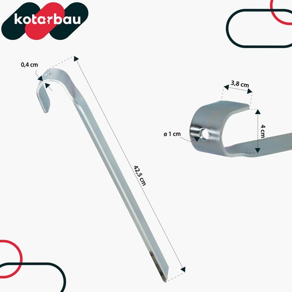 Trampoliinille vasaralla kiinnitettävä ankkuri, sinkitty, 430 mm, 2 kpl:n sarja