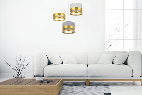 MODERNE LOFTHÆNGELAMPE, GYLDEN LAMPESKÆRM, LED
