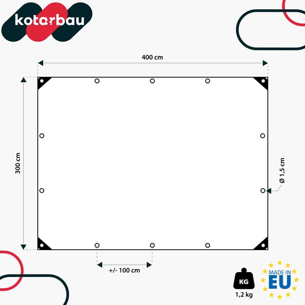 Kotarbau® Pressu Suojaava Suojapeite Vahva Paksu Yleiskäyttöinen Vahvistettu Vedenpitävä Läpinäkyvä Kirkas Kasvihuone 120 G/M2 3X4 M