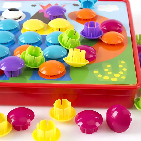 Montessori-palapelinappimosaiikki, opettavaiset värit, sienen muoto, 57e