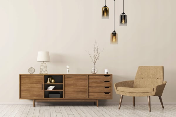 MODERNE ELEGANT HÆNGELAMPE MED GLASSKÆRM