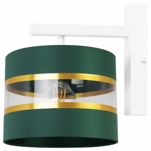 VÆGLAMPE, FIRKANTET LAMPE, ELEGANT GYLDEN LAMPESKÆRM, 20 CM