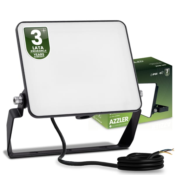 AZZLER 20W 2400lm 4000K IP65 halogenin ulkovalaisin musta LUMILED
