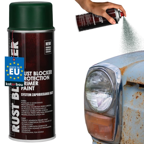 Rostsprayfarve til metalstakit og låger beskyttende grøn RAL 6005 400 ml