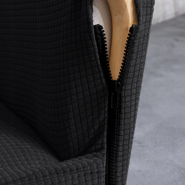 Finka stolöverdrag jacquard svart