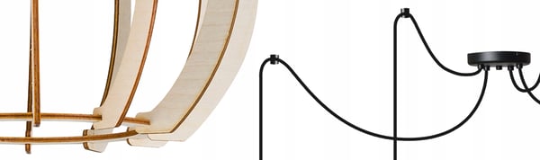 MODERN LED-TAKLAMPA I TRÄ