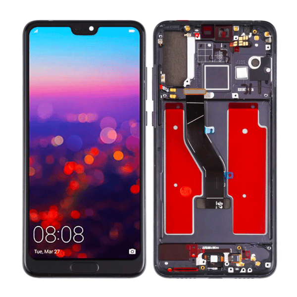 Alkuperäinen Huawei P20 PRO LCD-näyttö + Kosketusnäyttö CLT-L09 / L29 (Kunnostettu) Kehys Musta
