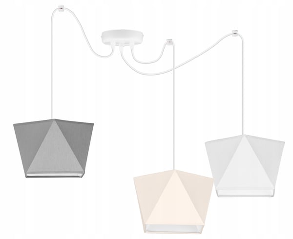 Lofthængende lampe med loftskrone og edderkopskærm