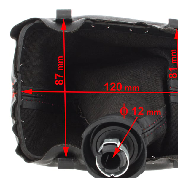 Audi A3 I 8L 96-03 gearkasse gummibold sort med sort bellows, rød tråd, rød ring, 5 gear, bagsidemontering