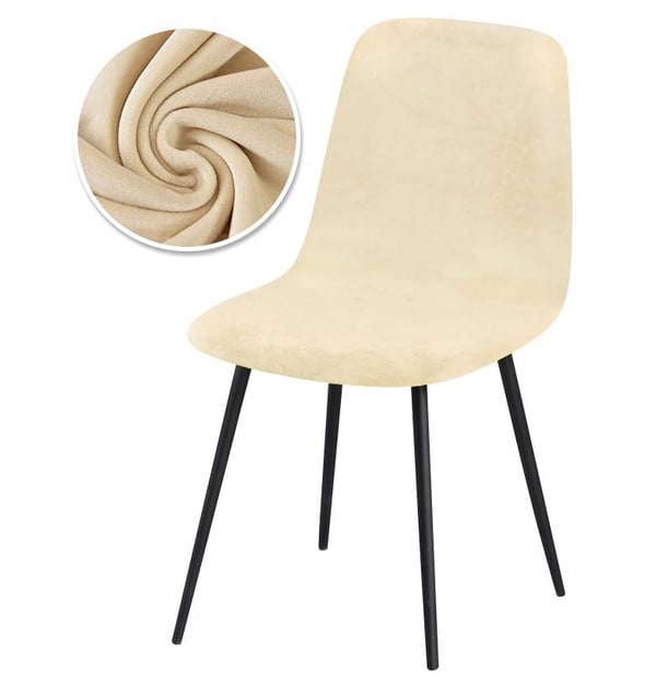 Scandinavian-tuolin päällinen, kermanbeige sametti