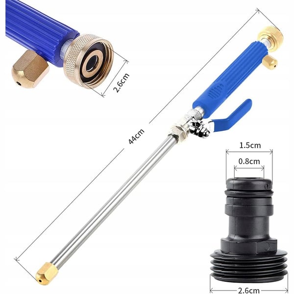Trycklans för trädgårdsslang 3/4" med adapter, snabbkoppling, svamp och 2 munstycken SET2