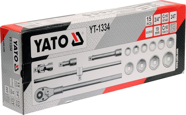 3/4' TYÖKALUSARJA 15 OSAA - YT-1334
