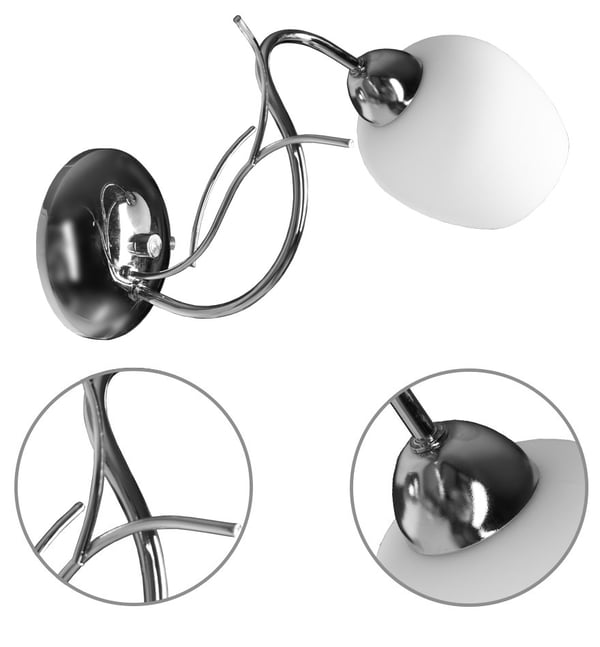 KROMAD VÄGGLAMPA MED GLASLAMPA E14 LED