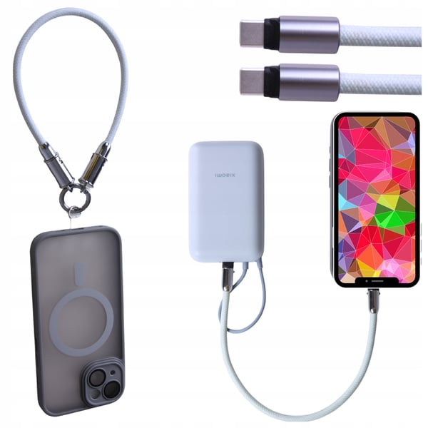 USB C telefonopladningskabel til iPhone og Samsung - kort hurtig QC