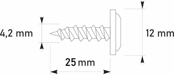 GM-S asennuskoskettimet 4,2x25mm RAL 7016
