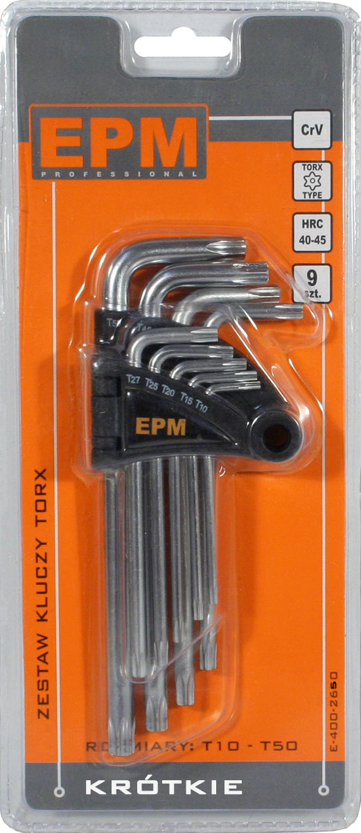 TORX-AVAINSARJA TYYPPI L T10-T50 9 KPL LYHYT - E-400-2650