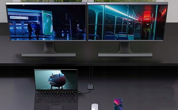 USB C HDMI USB PD HUB ADAPTER SPLIT 1 STIK -> 2 SKÆRME