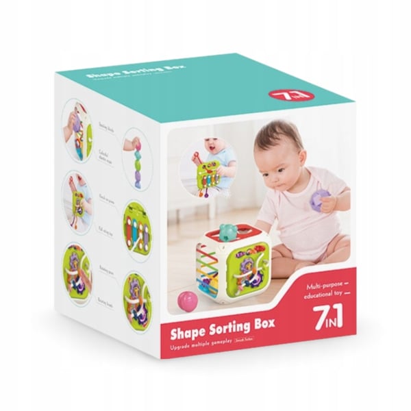 Montessori Sensor Cube, Elastinen Monitoimipyyhekumi, 7-in-1