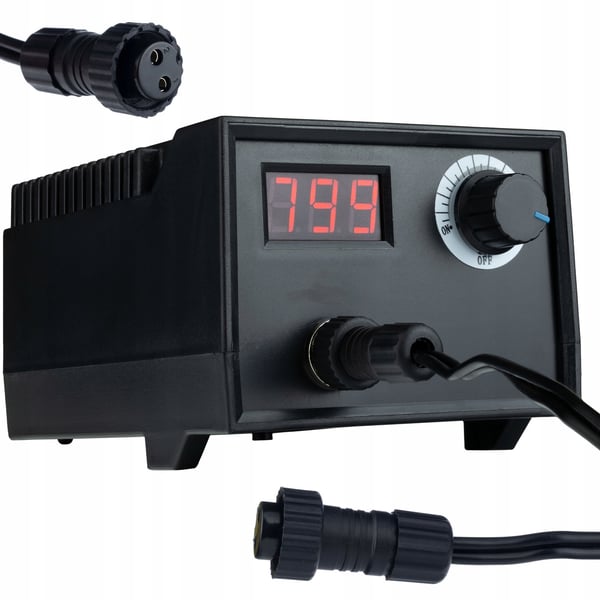 Rosfix 60W brændeovn/brændeovn med display Rosfix Sort Fenix RBB60W + Svamp til loddespidser 50x35mm 1 stk.