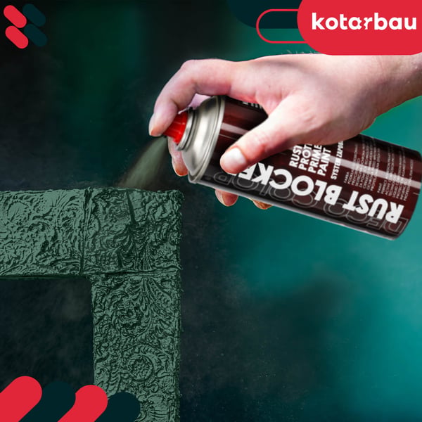 Rostsprayfarve til metalstakit og låger beskyttende grøn RAL 6005 400 ml