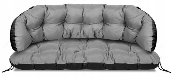 Havepude 190x40 cm til sofa og bænk vandtæt grå