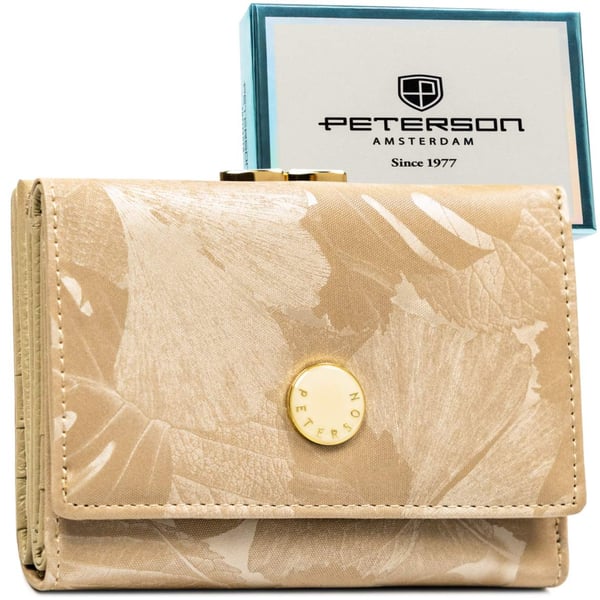 Naisten nahkalompakko + PU PTN PS15-09-MLF-2722 Beige