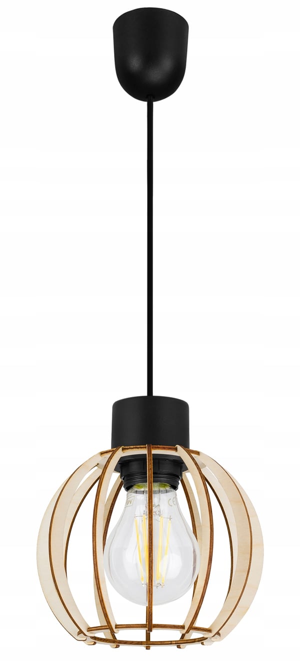 MODERN LED-TAKLAMPA I TRÄ