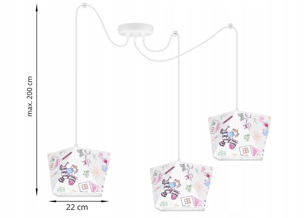Lofthængende lampe med loftskrone og edderkopskærm