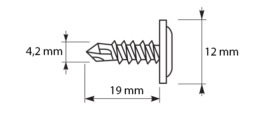 GM-B monteringsforbindelser 4,2x19mm RAL 9005