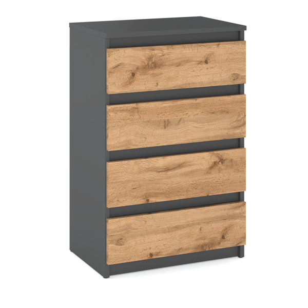 Kommode 60cm Grå Eg Wotan TV-skab til Stue Skænk Garderobe