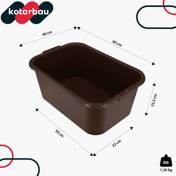Rektangulär trädgårdscontainer murbrukscontainer 45 l brun