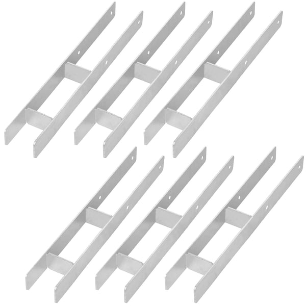 KOTARBAU® H-pelarfod til vægmontering, konsol, galvaniseret stålankare, 80 mm, 6-pak