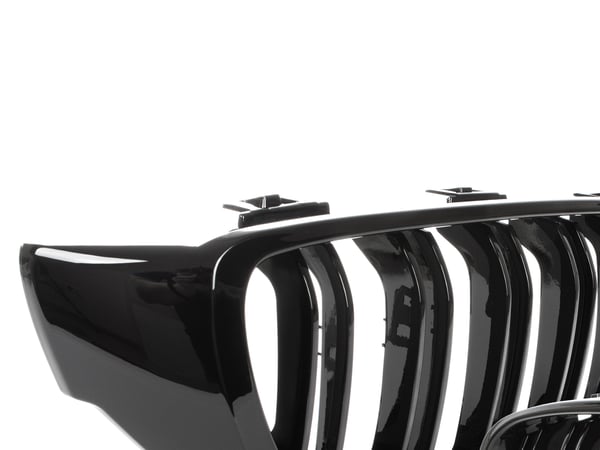 BMW 4 F32 / F33 / F36 13-18 gitter mellem forlygterne (nyrerne) venstre + højre sæt SORT GLOSSY DOBBELT BAR