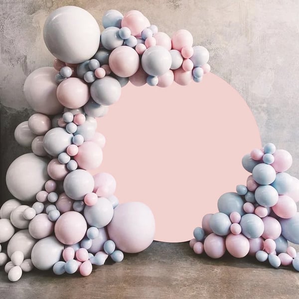 Dobbeltsidet beskyttelse til ballonbue fotovæg rund 200 cm rosa