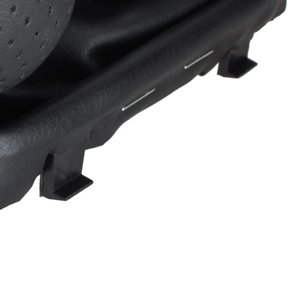 Audi A3 I 8L 96-03 gearboksknap sort med sort manchet og rød tråd chromring 5 gear bakgear nederst