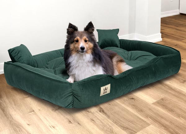 hundeseng kennel 75x65 cm fløjl mørkegrøn
