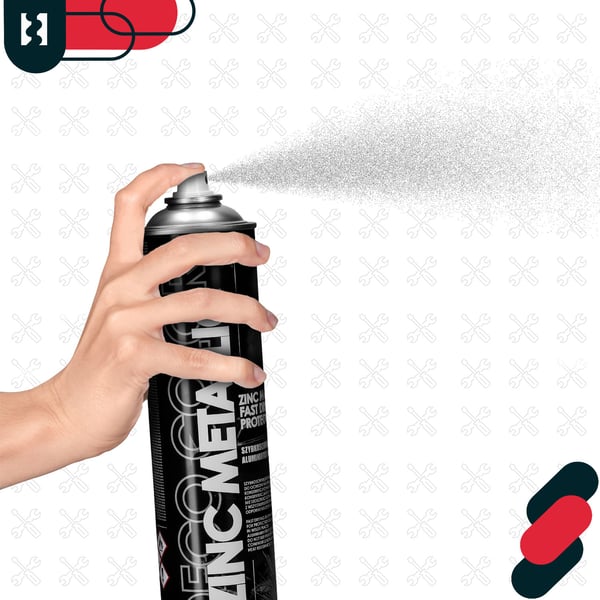 KOTARBAU® Metallisk zink spraymaling, hurtigtørrende aluminium-zink-forberedelse til galvaniserede overflader, 600 ml
