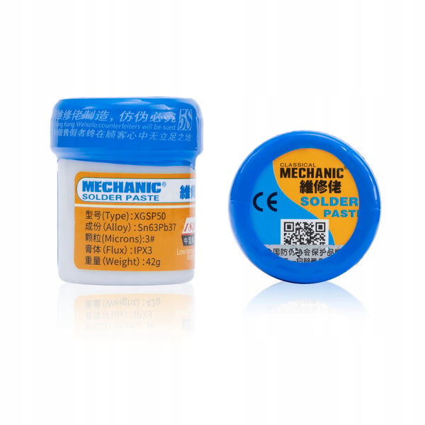 Rosfix Loddepasta (Flydende Tin) XGSP50 42g 183 + Rosfix Loddeflusmiddel RMA-223 med stempel og nål