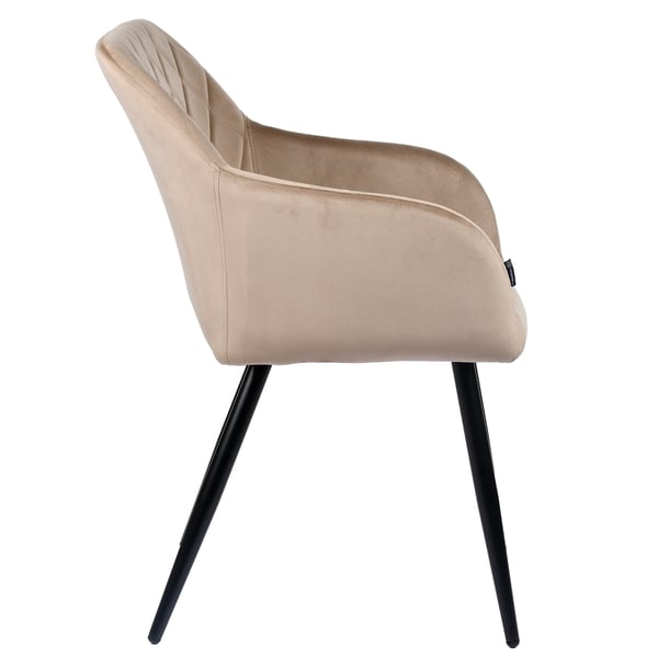 Milton sammetsklädd beige fåtölj