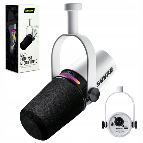 Shure MV7-W - Mikrofon XLR/USB-C Hvid