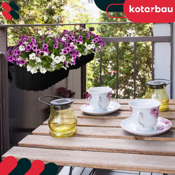 KOTARBAU® Balkongkruka oval rustik antracit 400 mm 6-pack