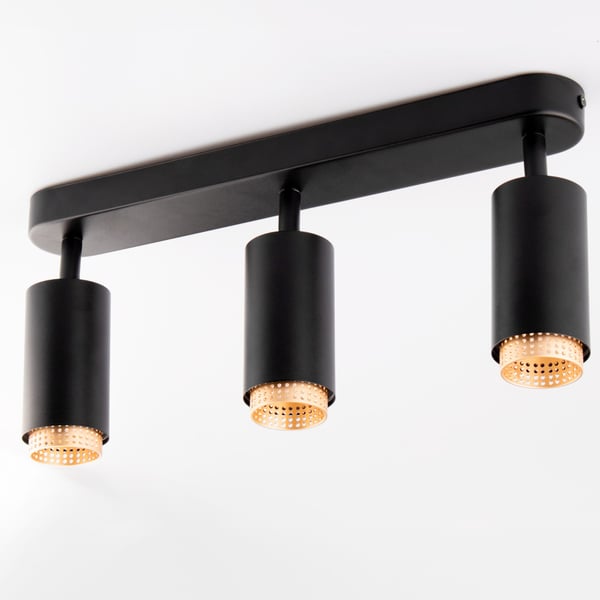 Kattolamppu Heijastin LED 3x GU10 putki Spot ELIGIS musta LUMILED
